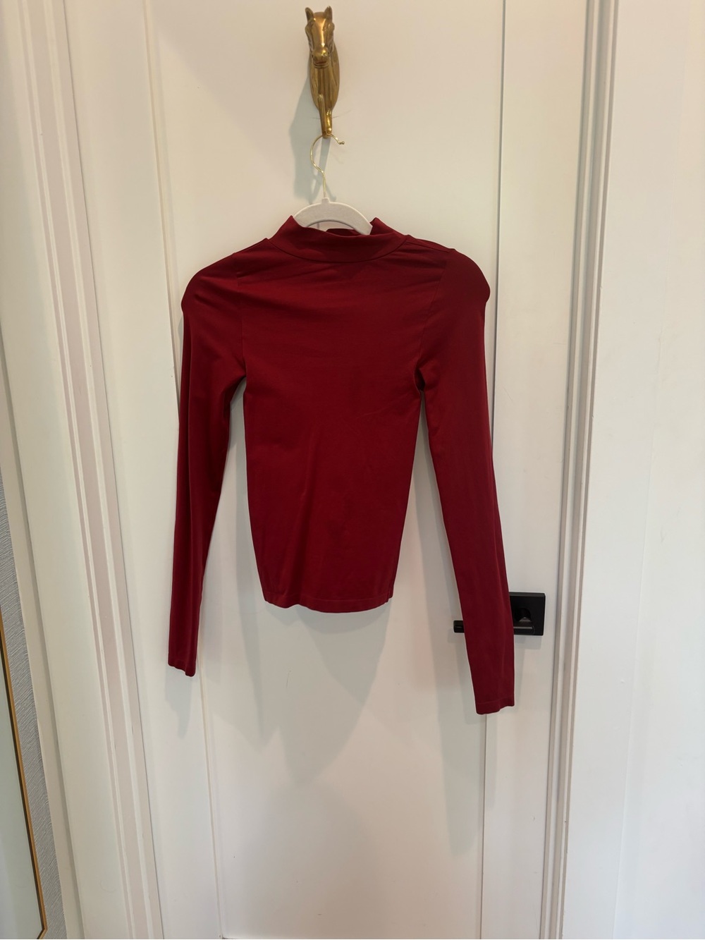 wild fable Long Sleeve Mock Neck Top in Burgundy Red